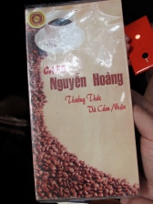 Menu from the Nguyen Hoang Coffee shop.